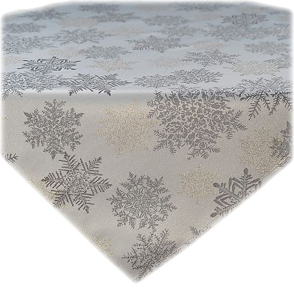 texpot Tischdecke Tischläufer Stickerei Schneeflocken Tischtuch günstig online kaufen
