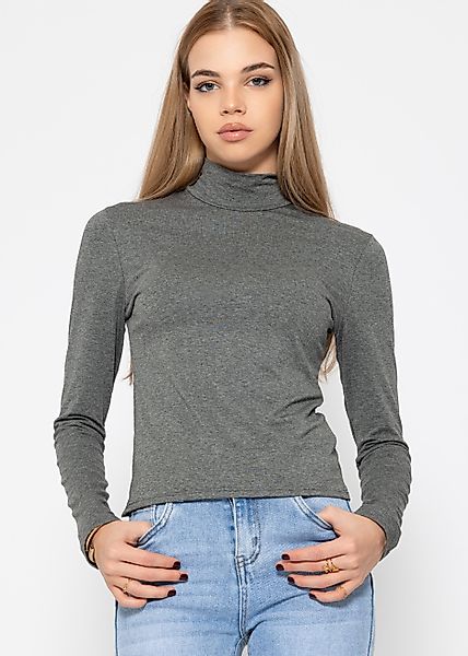 SASSYCLASSY Langarmshirt Langarmshirt Damen mit Rollkragen günstig online kaufen