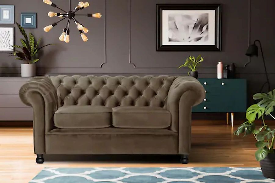 Home affaire Chesterfield-Sofa "Chesterfield Home 2-Sitzer", mit edler Knop günstig online kaufen