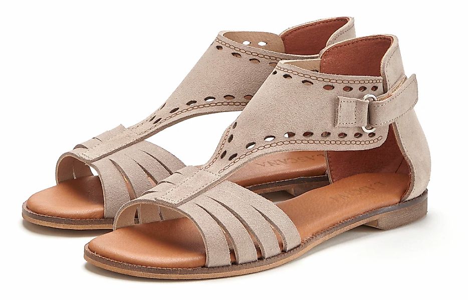 LASCANA Sandale, Sandalette, Sommerschuh aus hochwertigem Leder mit kleinen günstig online kaufen