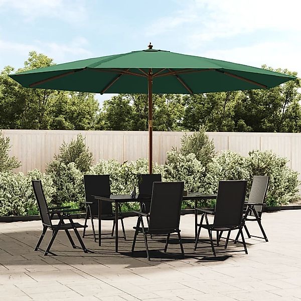 furnicato Sonnenschirm mit Holzmast Grün 400x273 günstig online kaufen