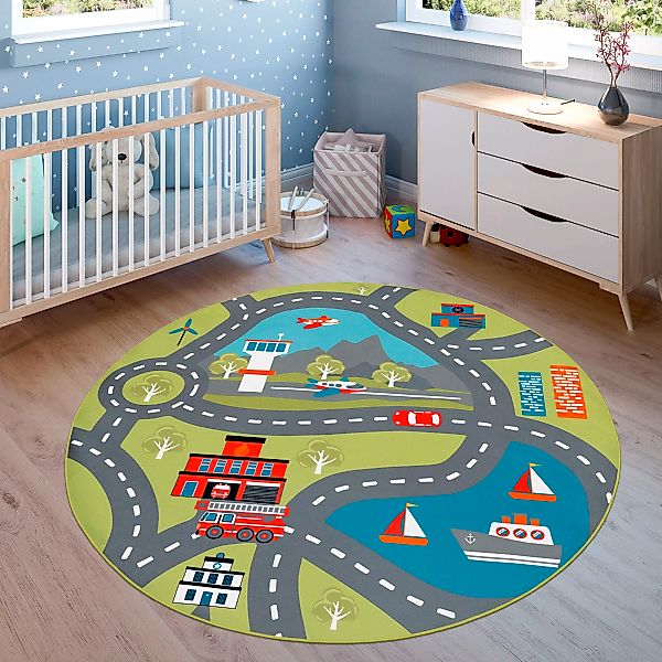 Paco Home Kinderteppich »Bino 562«, rechteckig, 4 mm Höhe, Kurzflor, Straße günstig online kaufen