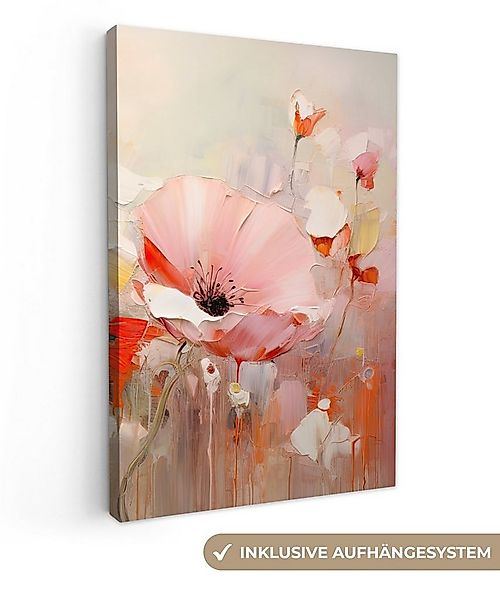 OneMillionCanvasses® Leinwandbild Blumen - Aquarell - Rosa - Abstrakt - Kun günstig online kaufen