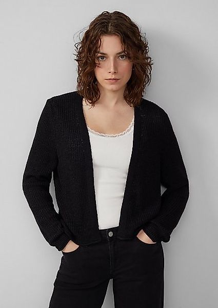 QS Funktionsjacke Strickjacke aus Bändchengarn Rollsaumblende günstig online kaufen