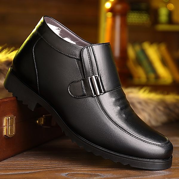 Herren Plüschfutter Rutschfeste Metallschnalle Slip On Casual Leather Stief günstig online kaufen