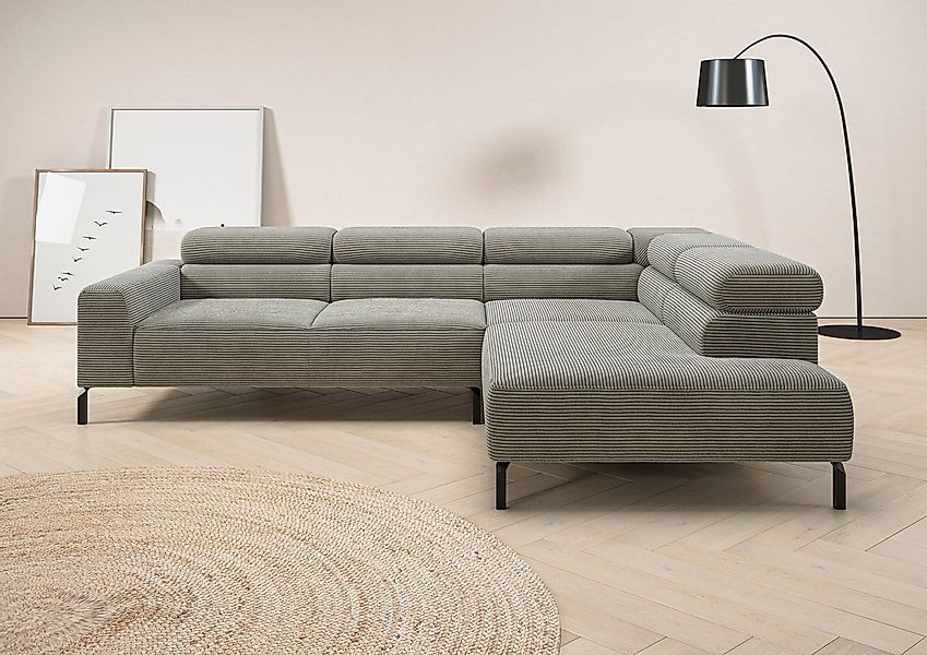 Places of Style Ecksofa "Antonelli, L-Form, inkl. Kopfteilverstellung, Brei günstig online kaufen