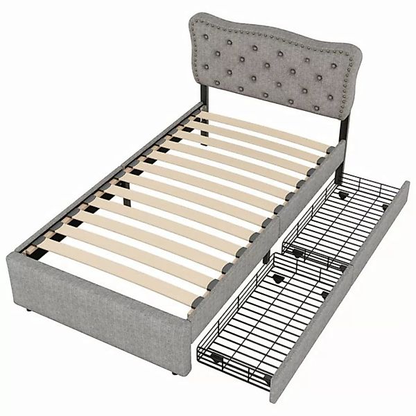 DOPWii Stauraumbett 90*200 cm Flaches Bett,Nachttisch Polsterung mit Doppel günstig online kaufen