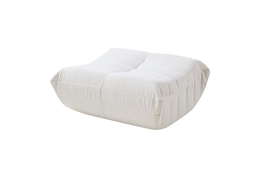 en.casa Pouf, »Kodsø« Fußhocker 35 x 80 x 65 cm gepolstert Mikrofaser Beige günstig online kaufen