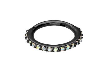 PIERCINGLINE Nasenpiercing Chirurgenstahl Segmentring Clicker EINGEFASSTE günstig online kaufen