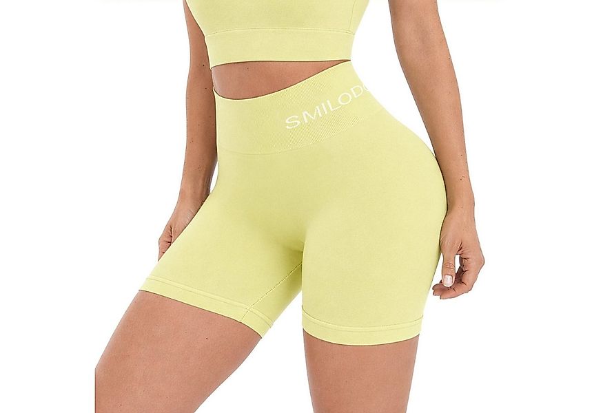 Smilodox Shorts Azura, Seamless Booty Scrunch Radlerhose mit Schriftzug Yog günstig online kaufen