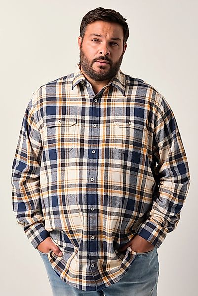Men Plus Businesshemd Men+ Karo-Flanellhemd Langarm günstig online kaufen