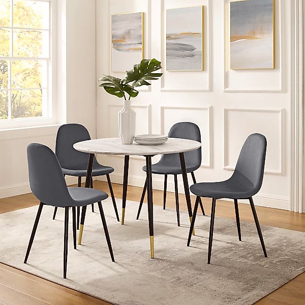 Leonique Essgruppe "Eadwine, TOPSELLER Sitzgruppe Esstisch plus 4 Esszimmer günstig online kaufen