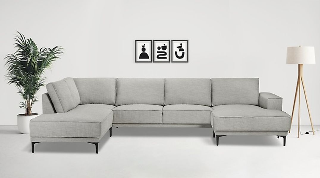 OTTO home Wohnlandschaft »XXL Sofa Oland, Struktur, Flachgewebe, Luxus-Micr günstig online kaufen