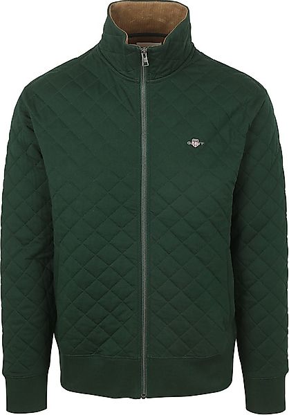 Gant Quilted Strickjacke Dunkelgrün - Größe XL günstig online kaufen