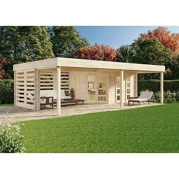 Carlsson Gartenhaus Panama-40 Flachdach Imprägniert 765 cm x 516 cm günstig online kaufen