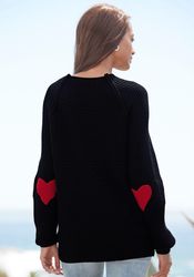 LASCANA Stehkragenpullover mit Herzchendetails, lockerer Strickpullover günstig online kaufen