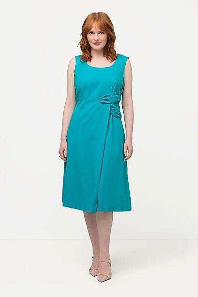 Ulla Popken Midikleid Kleid drapiert V-Ausschnitt günstig online kaufen