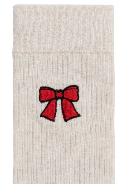 MELA Socken Unisex Gerippte Socken Stickerei günstig online kaufen