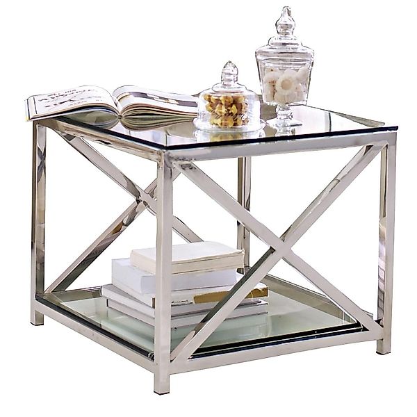 Mirabeau Beistelltisch Beistelltisch Stamford silber/klar günstig online kaufen