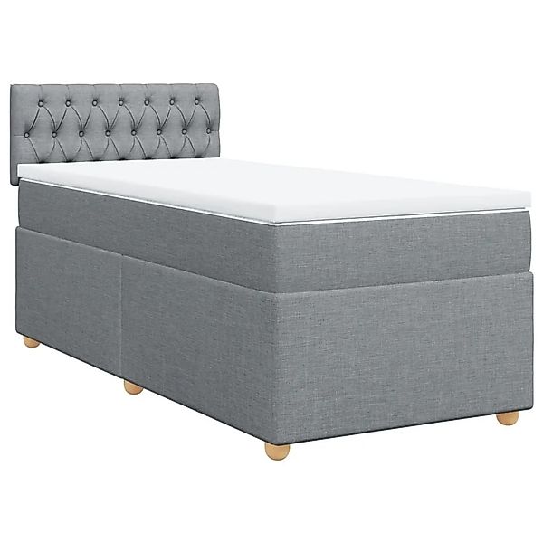vidaXL Boxspringbett mit Matratze Hellgrau 100x200 cm Stoff 3288898 günstig online kaufen