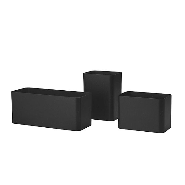 String System Aufbewahrungsbox 3er Set Schwarz günstig online kaufen