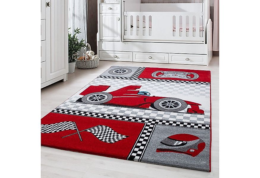 Carpettex Kinderteppich Rennwagen, Läufer, Höhe: 11 mm, Kinderteppich Rennw günstig online kaufen