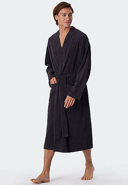 Schiesser Herrenbademantel Feather Terry, Langform, Baumwoll-Mix, Schalkrag günstig online kaufen