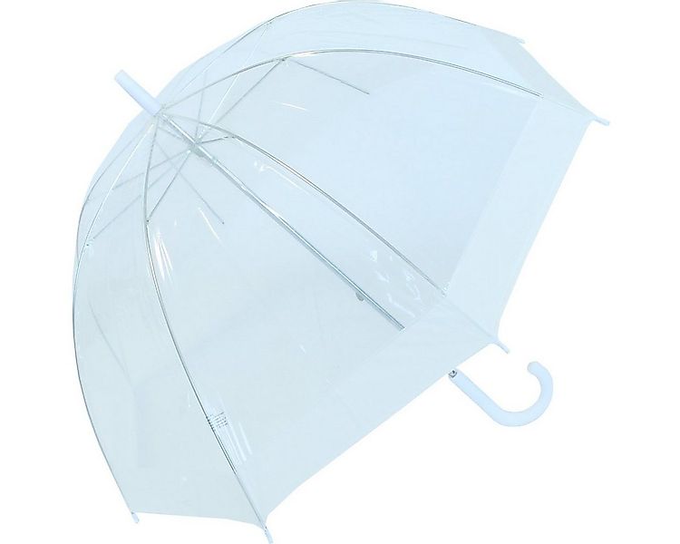 HAPPY RAIN Stockregenschirm Glockenschirm durchsichtig transparent mit Bort günstig online kaufen