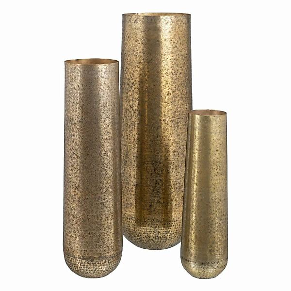 Vase 38 X 38 X 109 Cm Gold Aluminium (3 Stücke) günstig online kaufen