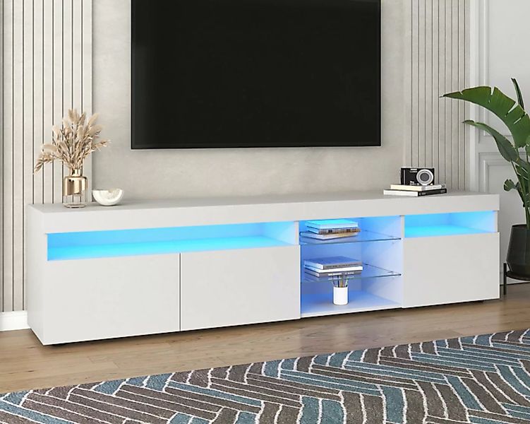 WISHDOR TV-Schrank Fernsehschrank TV-Lowboard Variable LED-Beleuchtung günstig online kaufen