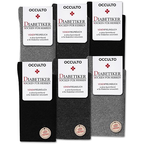 OCCULTO Basicsocken Socken Herren ohne Naht ohne Gummibund 6er Pack (Modell günstig online kaufen