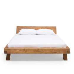 Balken Holzbett aus Fichte Massivholz rustikalen Landhausstil günstig online kaufen