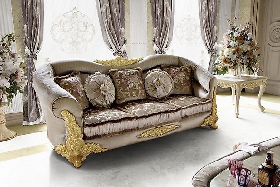 Xlmoebel Sofa Barockes Textilsofa mit 3 Sitzplätzen - Klassischer Dreisitze günstig online kaufen