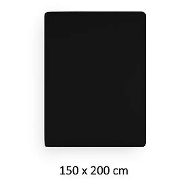 Spannbettlaken 'Lavara' schwarz 150 x 200 cm günstig online kaufen