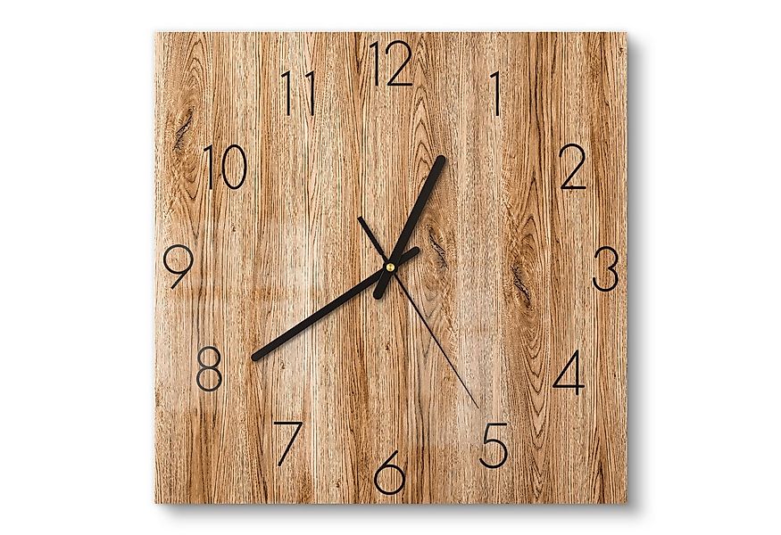 DEQORI Wanduhr 'Natürliche Holztexturen' (Glas Glasuhr modern Wand Uhr Desi günstig online kaufen