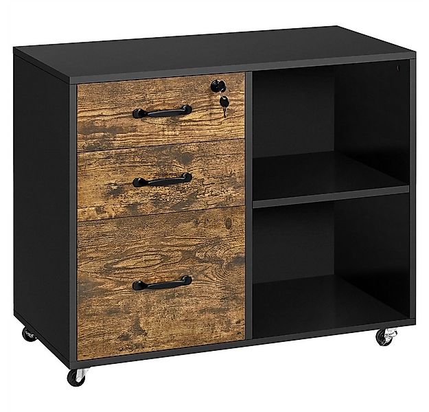 Yaheetech Aktenschrank mit Rollen, Schubladen und offenen Fächern günstig online kaufen