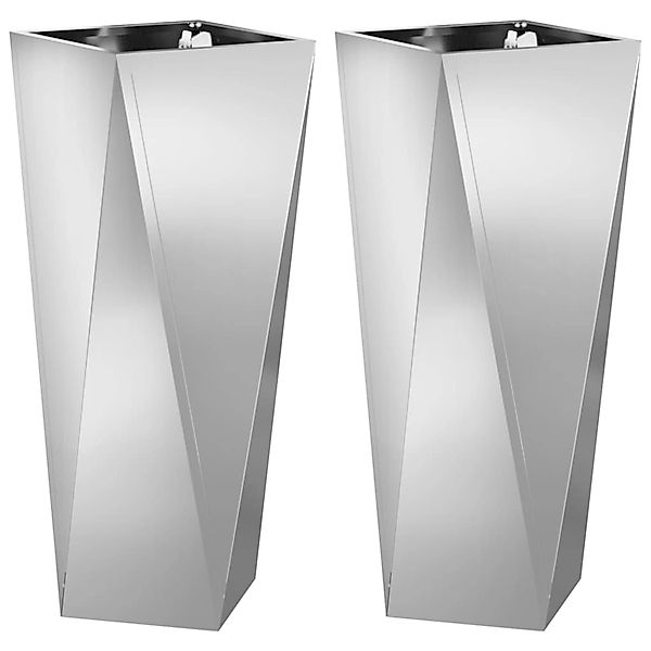 vidaXL Pflanzkübel 2 Stk Silber 30 x 30 x 75 cm Verzinkter Stahl 883777 günstig online kaufen