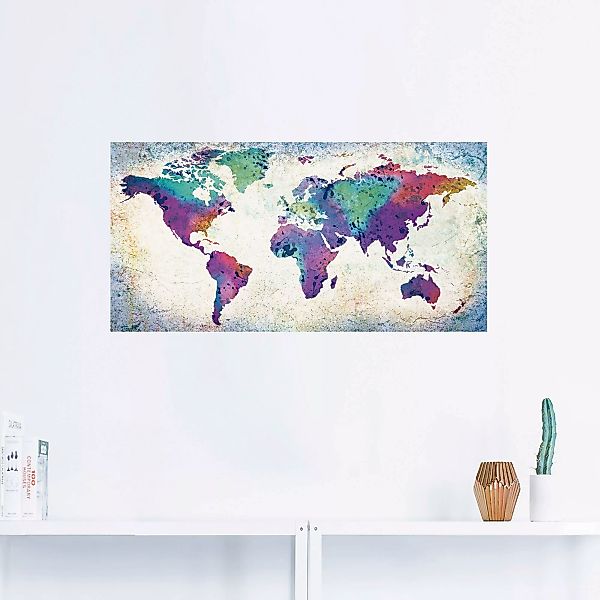 Artland Wandbild »bunte Weltkarte«, Land- & Weltkarten, (1 St.) günstig online kaufen