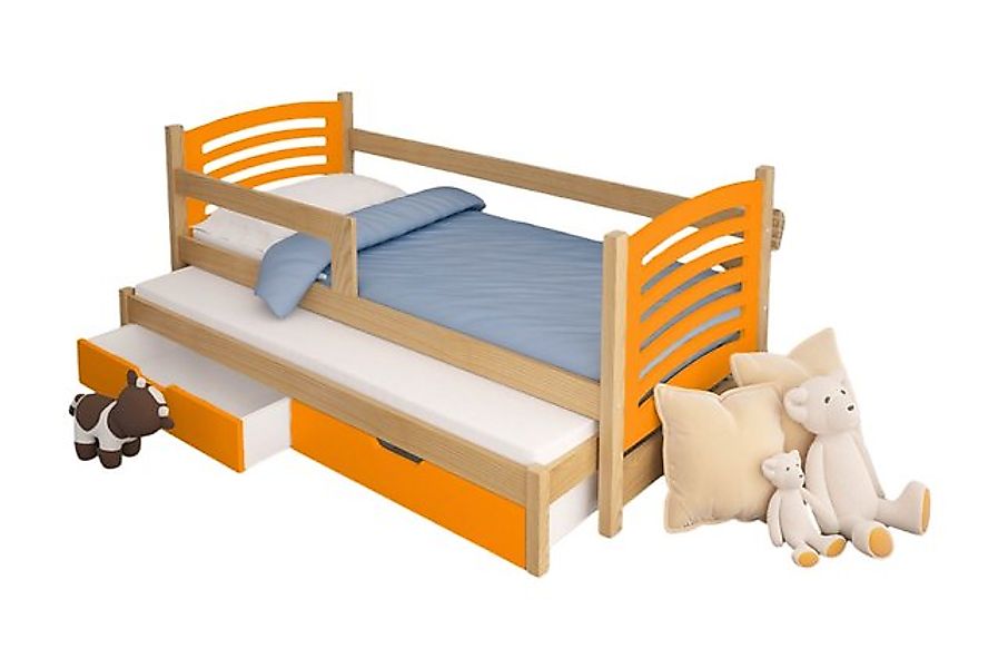 thematys Jugendbett Kinderbett mit abnehmbaren Rausfallschutz und zwei Schu günstig online kaufen