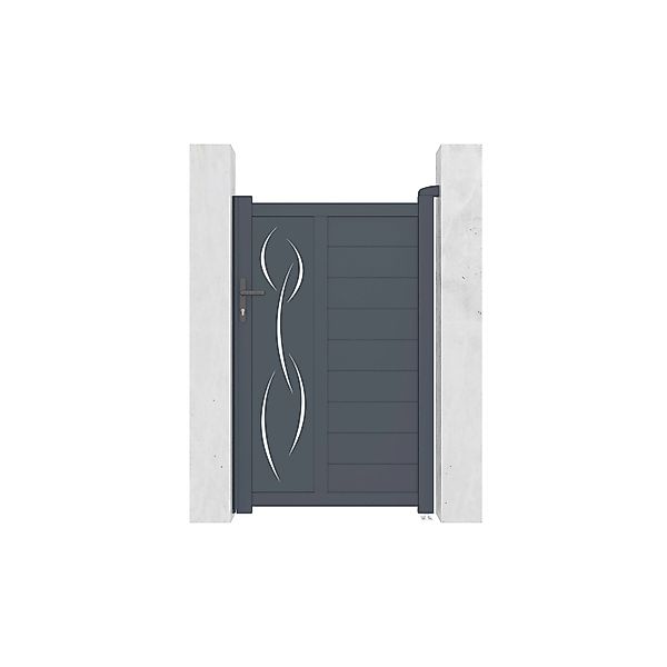 Casanoov Gartentür 1M Life H 160Cm & 2 Alu Pfosten H 190Cm Grau günstig online kaufen