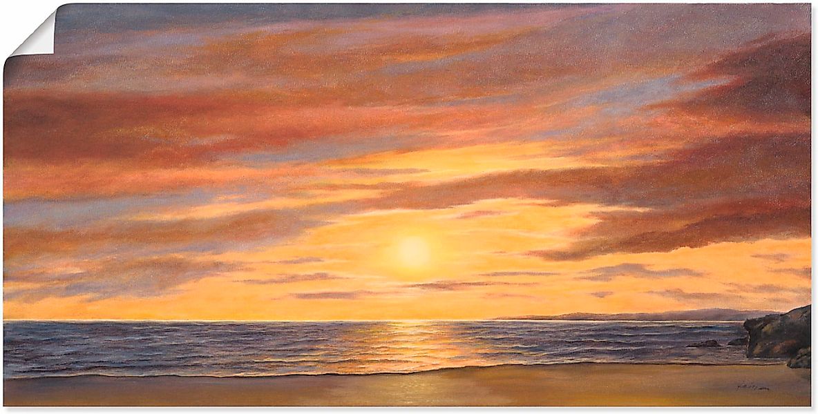 Artland Wandbild "Sonne am Strand", Strand, (1 St.), als Alubild, Outdoorbi günstig online kaufen