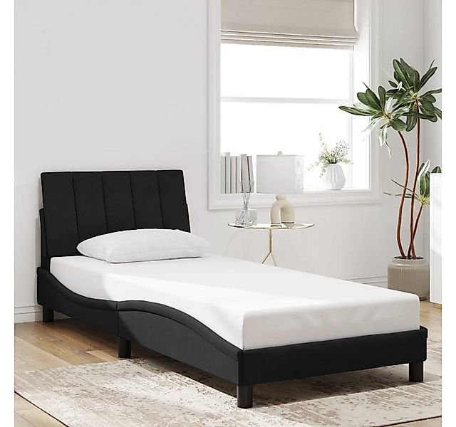furnicato Bettgestell ohne Matratze "Hanko" Schwarz 90x200 cm Samt (1-tlg) günstig online kaufen