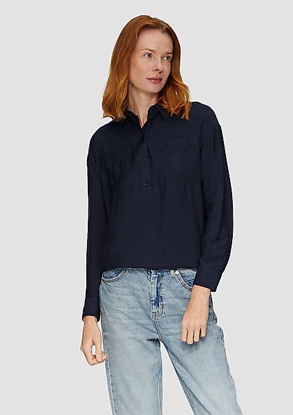 s.Oliver Langarmbluse Hemdkragenbluse aus Viskosemix günstig online kaufen
