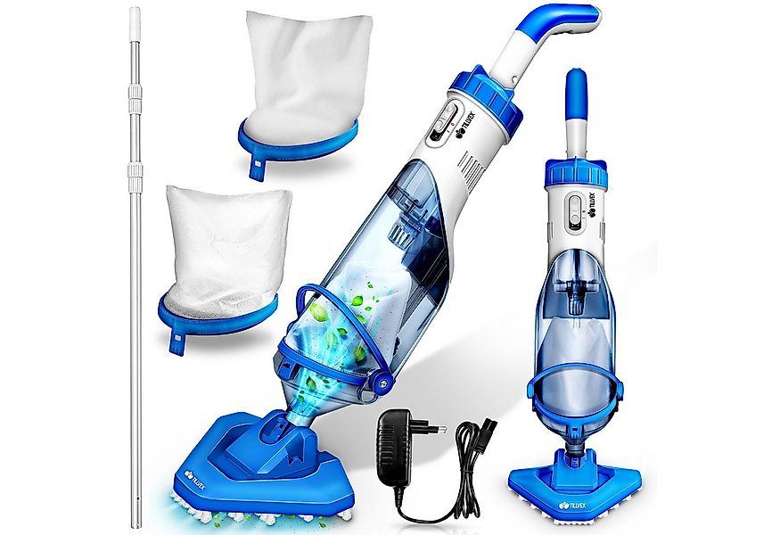 tillvex Poolbodensauger Poolsauger mit Akku & Teleskopstange + Ersatzfilter günstig online kaufen