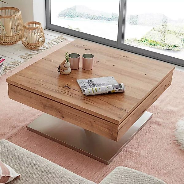 Wohnzimmer Tisch mit schwenkbarer Tischplatte Asteiche Furnier günstig online kaufen