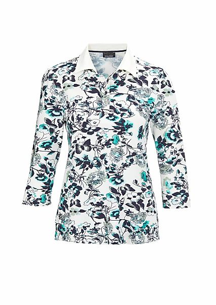 GOLDNER Poloshirt "Druckpoloshirt mit weißem Kontrastkragen" günstig online kaufen