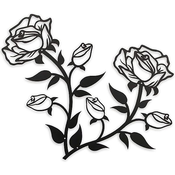 NUODWELL Wanddekoobjekt Rosen Blumen Wanddekoration, Schwarz günstig online kaufen