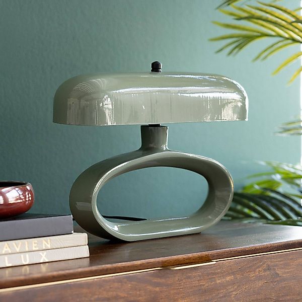 KARE Tischleuchte Suki, salbeigrün, Metall, 26 cm, E14 günstig online kaufen
