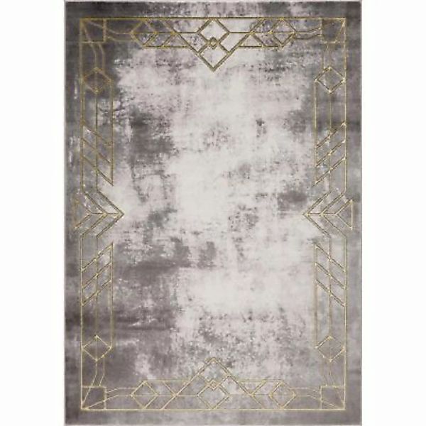 carpet city® Teppich Kurzflor Modern in Grau, Golden - Ornamenten-Bordüre - günstig online kaufen