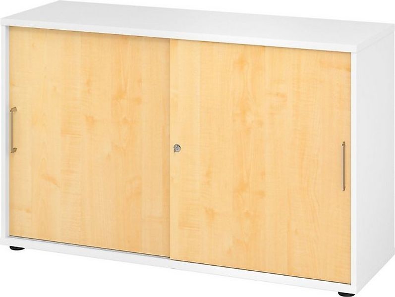 Aktenschrank Schiebetürschrank Derie 9 2 OH BxTxH 120x40x74,8cm Griff BS We günstig online kaufen